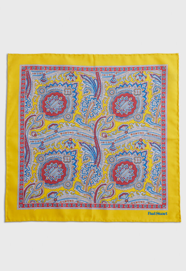 Paul Stuart Silk Twill Paisley Yellow | AU_PAUL95417