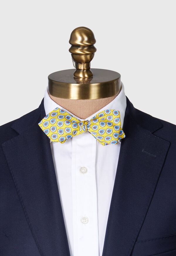 Paul Stuart Silk Twill Tossed Paisley Bow Yellow | AU_PAUL70464