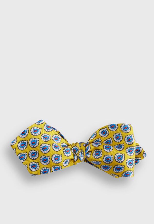 Paul Stuart Silk Twill Tossed Paisley Bow Yellow | AU_PAUL70464