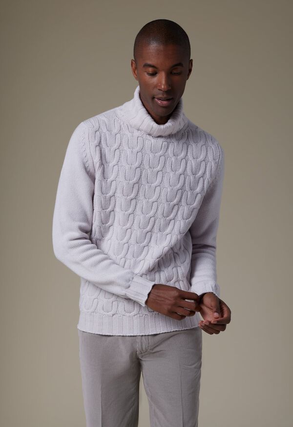 Paul Stuart Soft Cashmere Links Turtleneck White | AU_PAUL30215