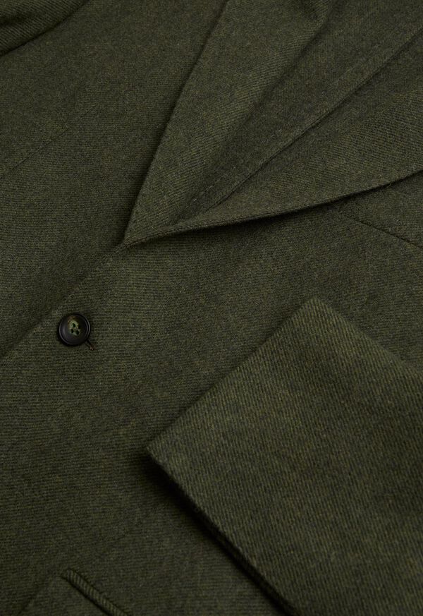 Paul Stuart Solid Wool Soft Constructed Olive | AU_PAUL81213