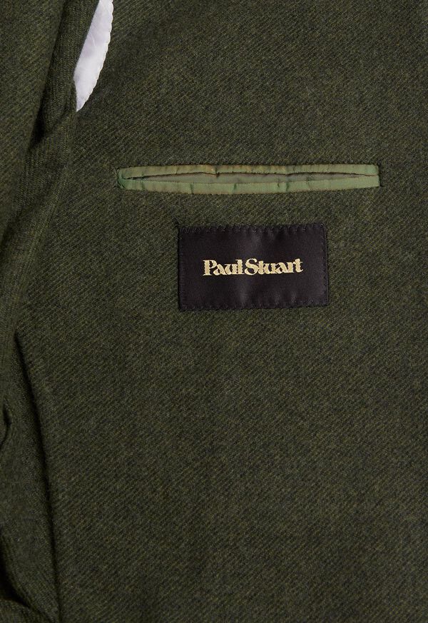 Paul Stuart Solid Wool Soft Constructed Olive | AU_PAUL81213