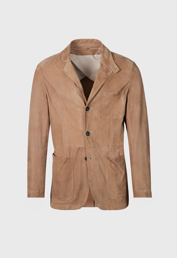 Paul Stuart Stand Collar Suede Jacket Beige | AU_PAUL36686