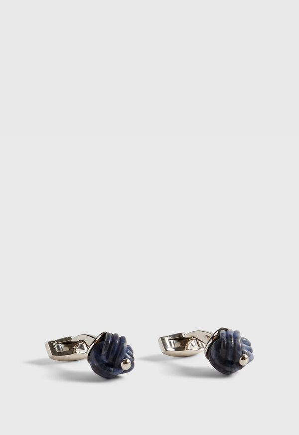 Paul Stuart Sterling Silver with Sodalite Carved Knot Cufflinks Blue | AU_PAUL45279