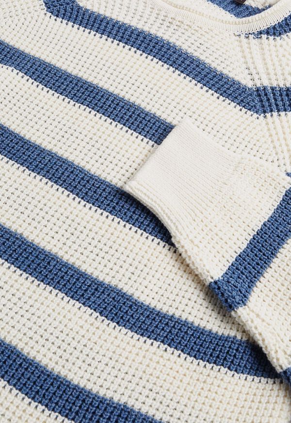 Paul Stuart Striped Cotton Crewneck Blue / Cream | AU_PAUL34670