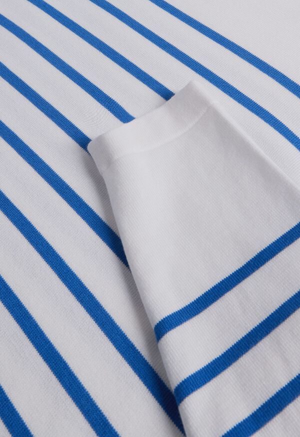 Paul Stuart Striped Crewneck White / Blue | AU_PAUL53451