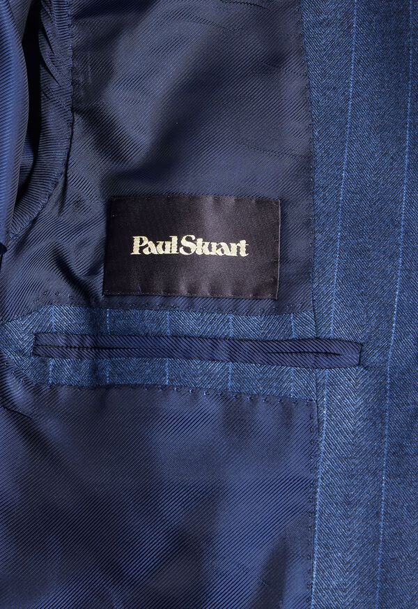 Paul Stuart Super 120s Wool Stripe Blue | AU_PAUL78684