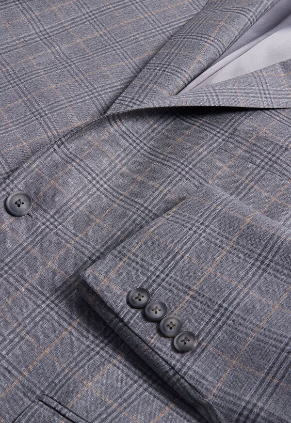 Paul Stuart Super 130s Wool Plaid Paul Grey | AU_PAUL24871