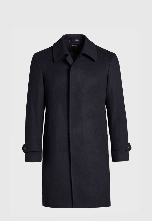 Paul Stuart Super 180s Wool Raincoat Navy | AU_PAUL77641