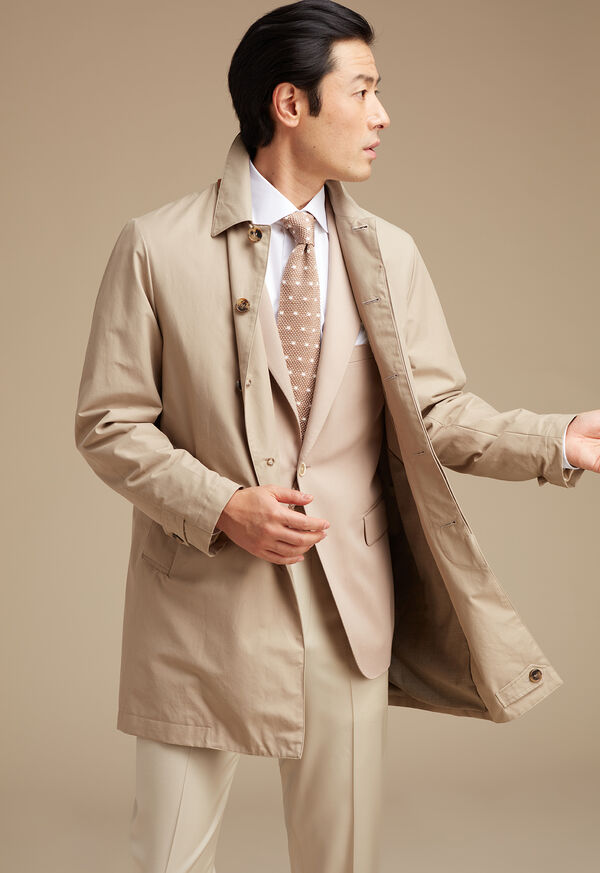 Paul Stuart Tailored Fit Raincoat Khaki | AU_PAUL48326