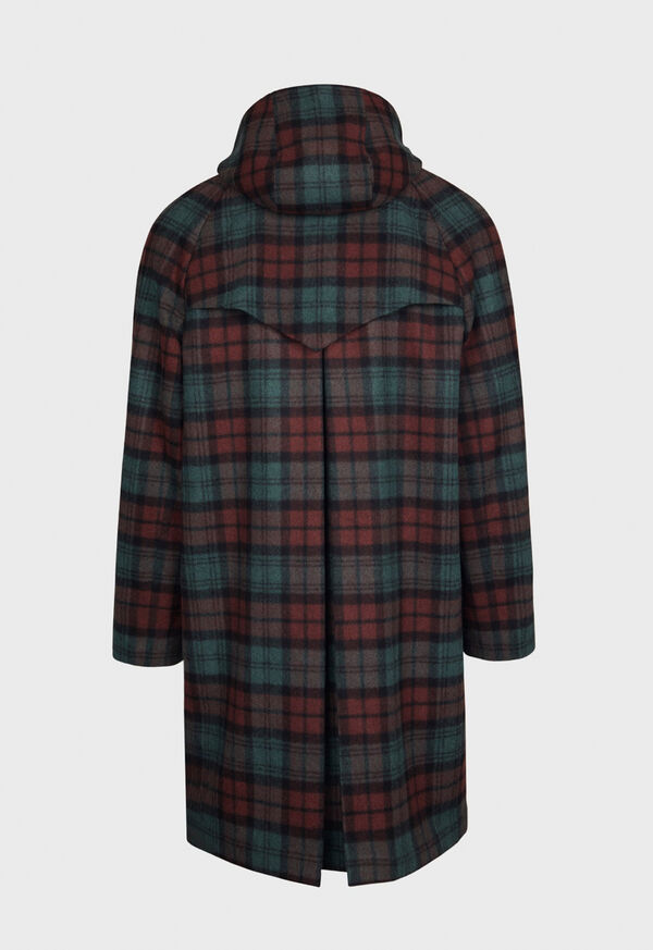 Paul Stuart Tartan Plaid Wool Hooded Olive / Multicolor | AU_PAUL37348