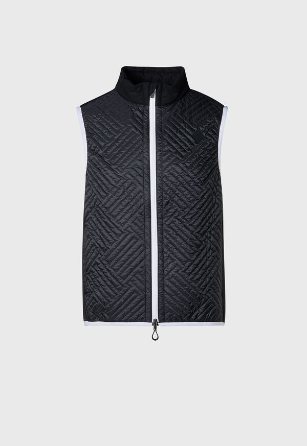 Paul Stuart Tonal Parquet Logo Vest Black | AU_PAUL86923