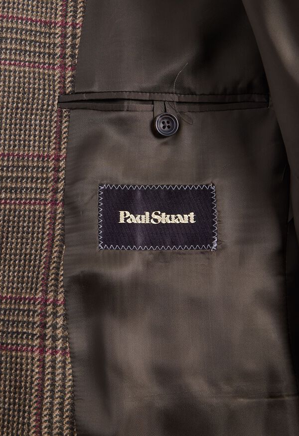 Paul Stuart Wool Cashmere Plaid Paul Olive / Red | AU_PAUL28414