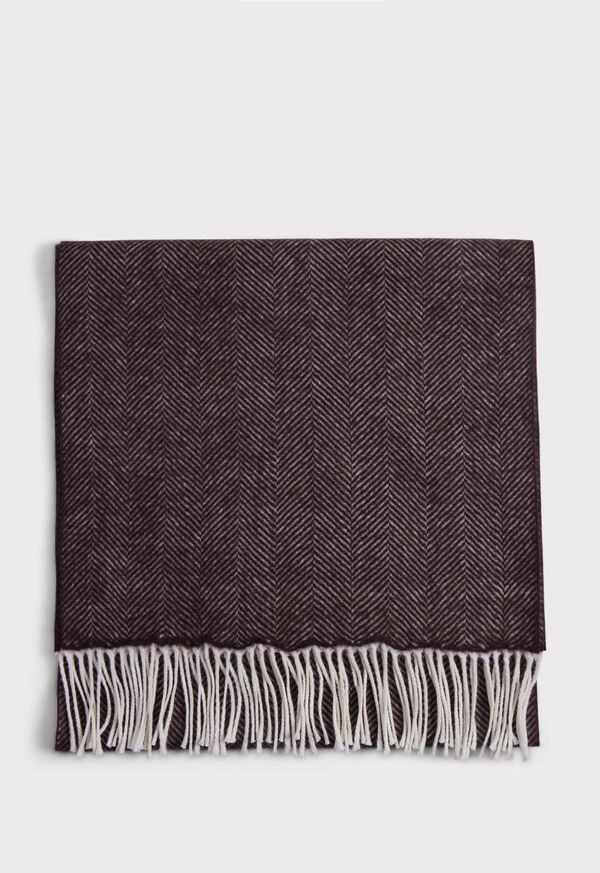 Paul Stuart Wool Chevron Scarf Brown | AU_PAUL33404