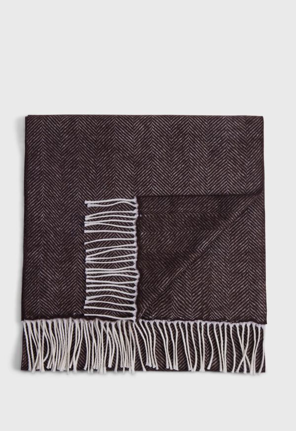 Paul Stuart Wool Chevron Scarf Brown | AU_PAUL33404