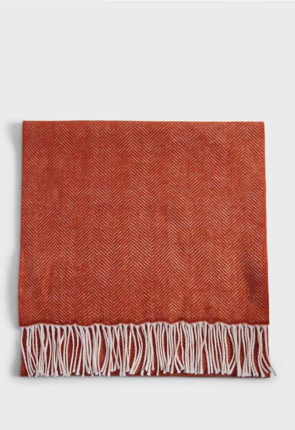 Paul Stuart Wool Chevron Scarf Orange | AU_PAUL60571