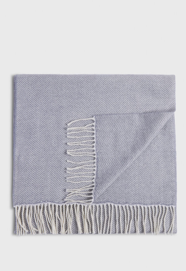 Paul Stuart Wool Chevron Scarf Silver | AU_PAUL27253