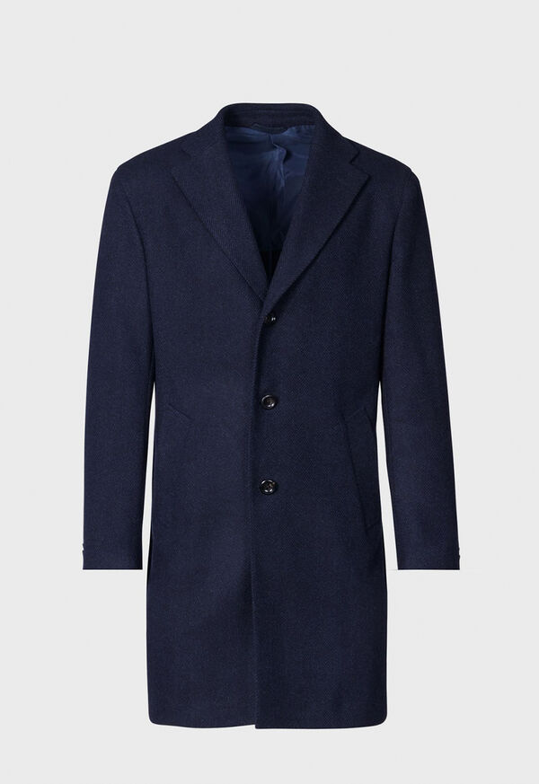 Paul Stuart Wool Herringbone Coat Navy | AU_PAUL46659