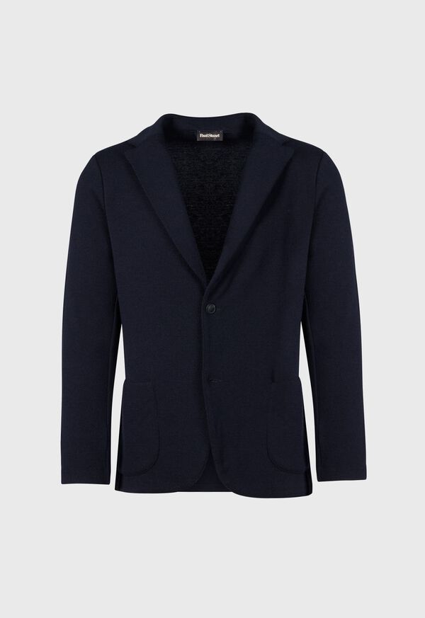 Paul Stuart Wool Knit Blazer Navy | AU_PAUL29840