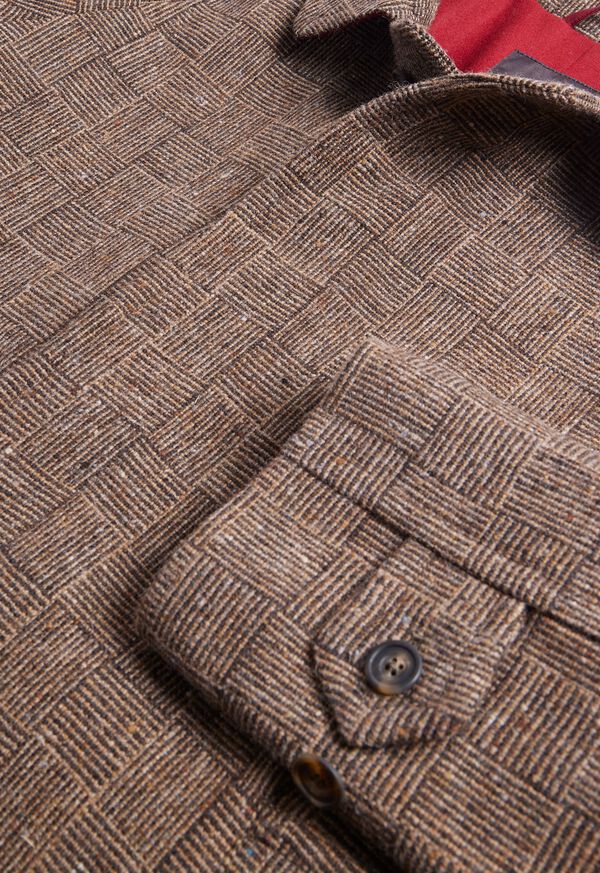 Paul Stuart Wool Parquet Kensington Coat Brown | AU_PAUL21533