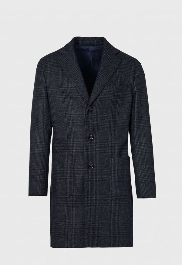 Paul Stuart Wool Plaid Overcoat Grey | AU_PAUL68800