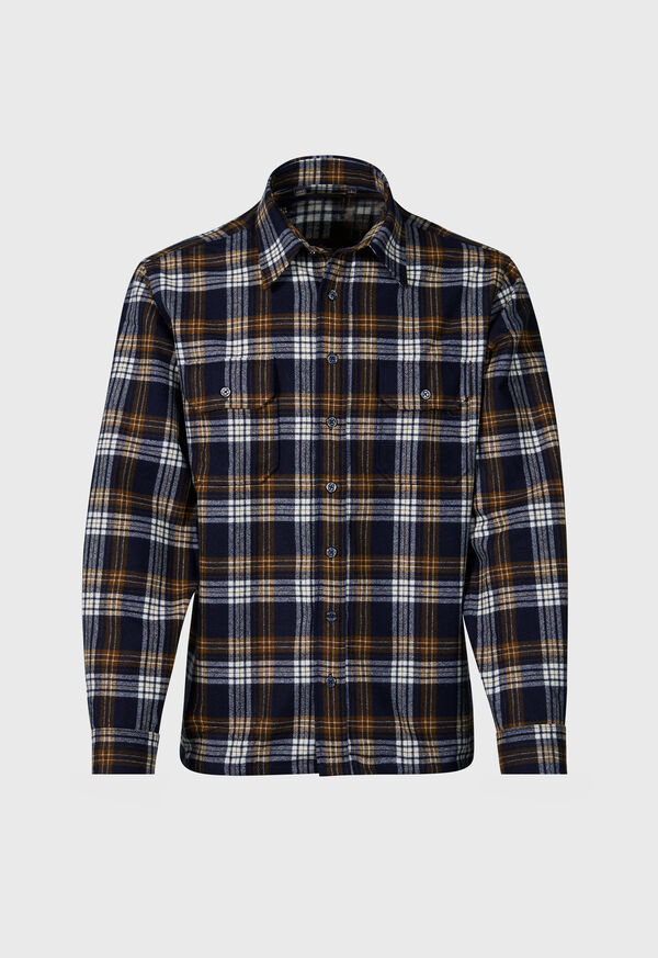 Paul Stuart Wool Plaid Overshirt Black | AU_PAUL40908