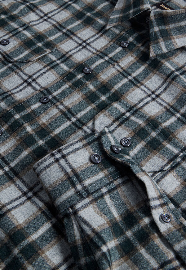 Paul Stuart Wool Plaid Overshirt Grey | AU_PAUL14692