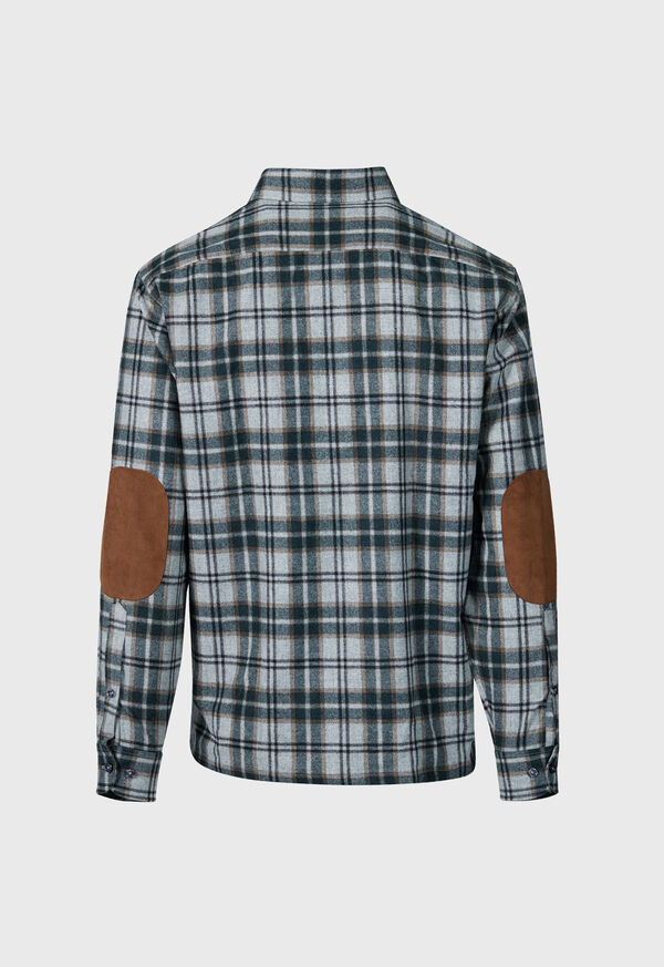 Paul Stuart Wool Plaid Overshirt Grey | AU_PAUL46252