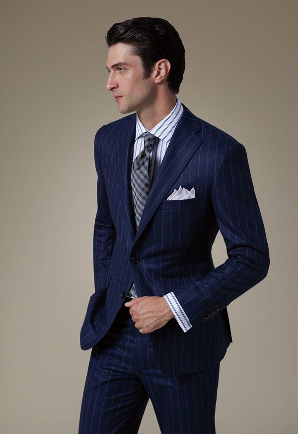 Paul Stuart Wool Stripe Paul Suit Navy | AU_PAUL98173