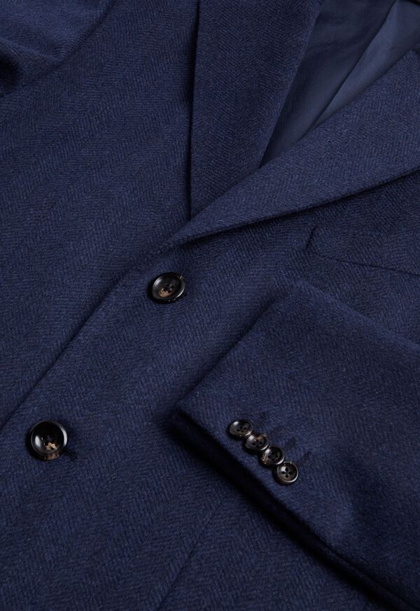 Paul Stuart Wool & Cashmere Herringbone Blue | AU_PAUL53676