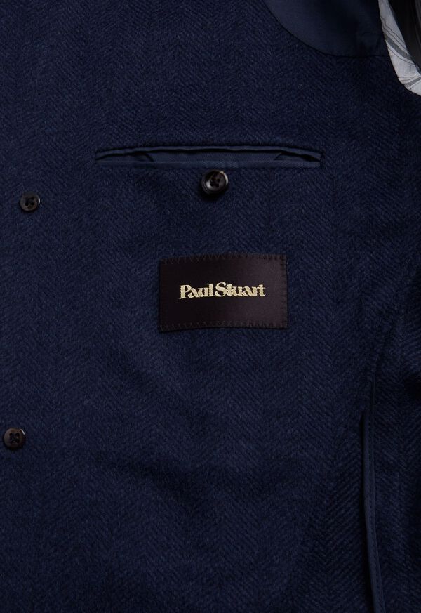 Paul Stuart Wool & Cashmere Herringbone Blue | AU_PAUL53676