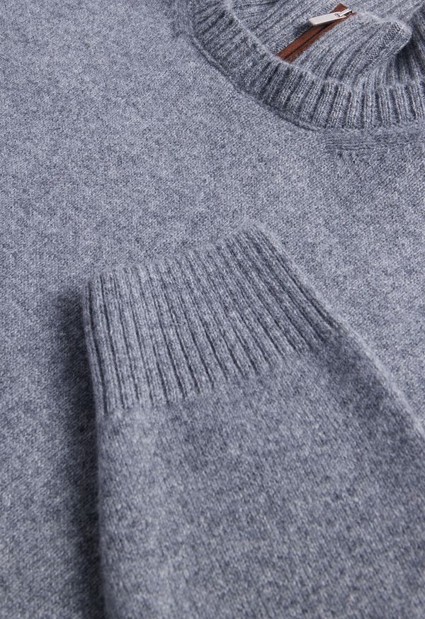 Paul Stuart Wool & Cashmere Mock Neck Zip Grey | AU_PAUL57251