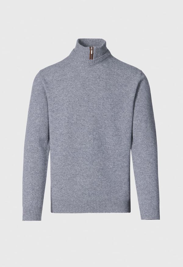 Paul Stuart Wool & Cashmere Mock Neck Zip Grey | AU_PAUL57251