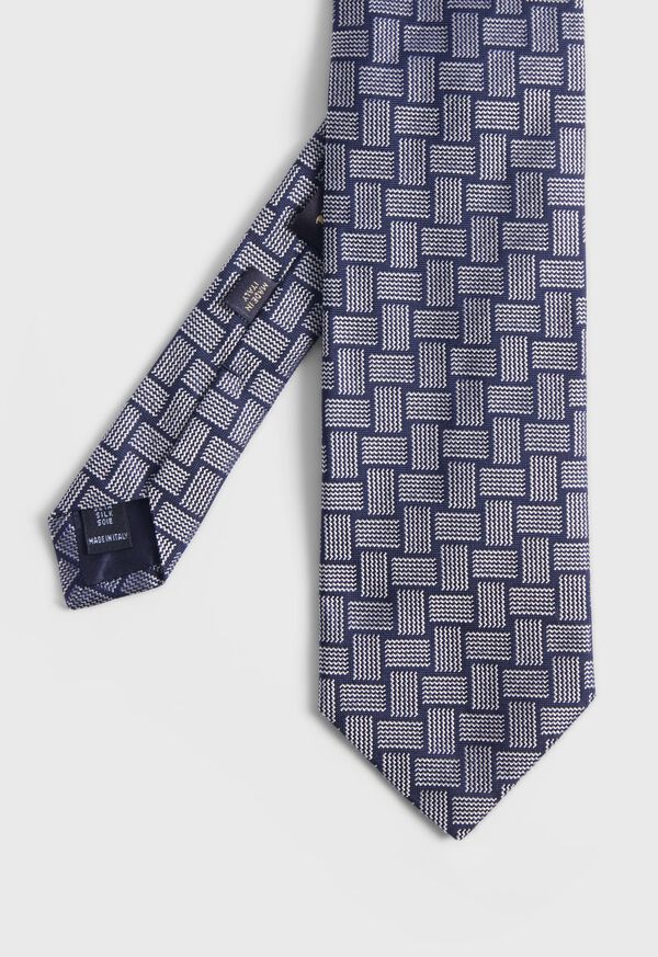 Paul Stuart Woven Silk Deco Navy | AU_PAUL17429