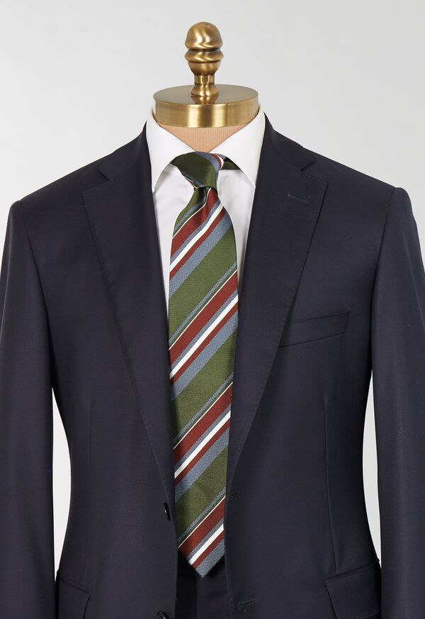 Paul Stuart Woven Silk Jacquard Stripe Green | AU_PAUL85873