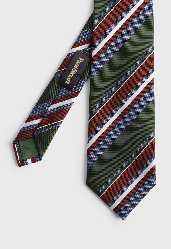 Paul Stuart Woven Silk Jacquard Stripe Green | AU_PAUL85873