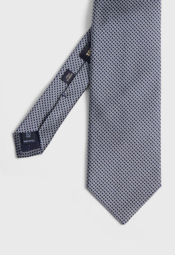 Paul Stuart Woven Silk Micro Deco Navy | AU_PAUL81453