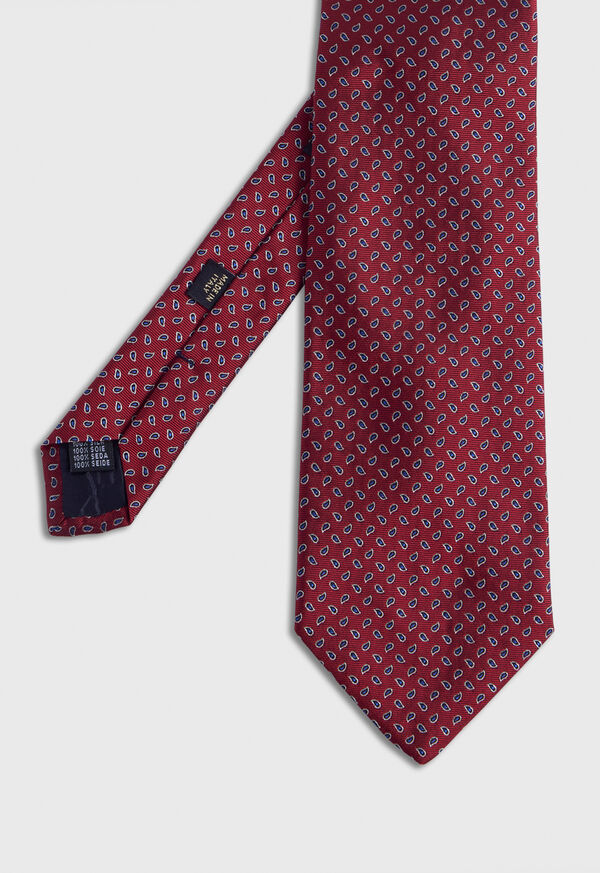 Paul Stuart Woven Silk Micro Pine Motiff Red | AU_PAUL97843