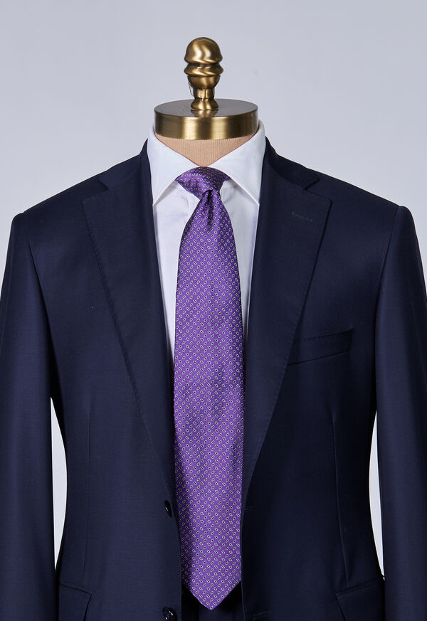 Paul Stuart Woven Silk Micro Pine Motiff Purple | AU_PAUL87217