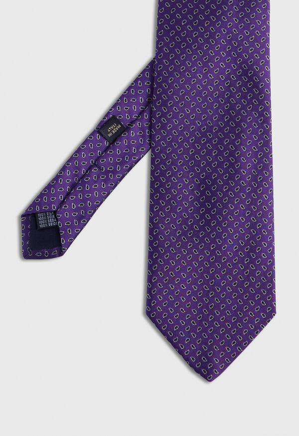 Paul Stuart Woven Silk Micro Pine Motiff Purple | AU_PAUL87217