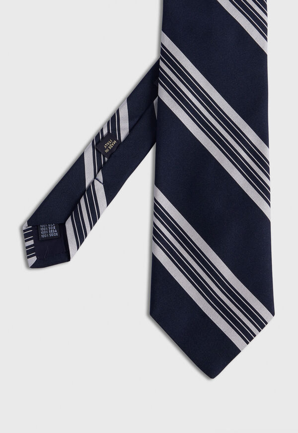 Paul Stuart Woven Silk Stripe Navy | AU_PAUL52665