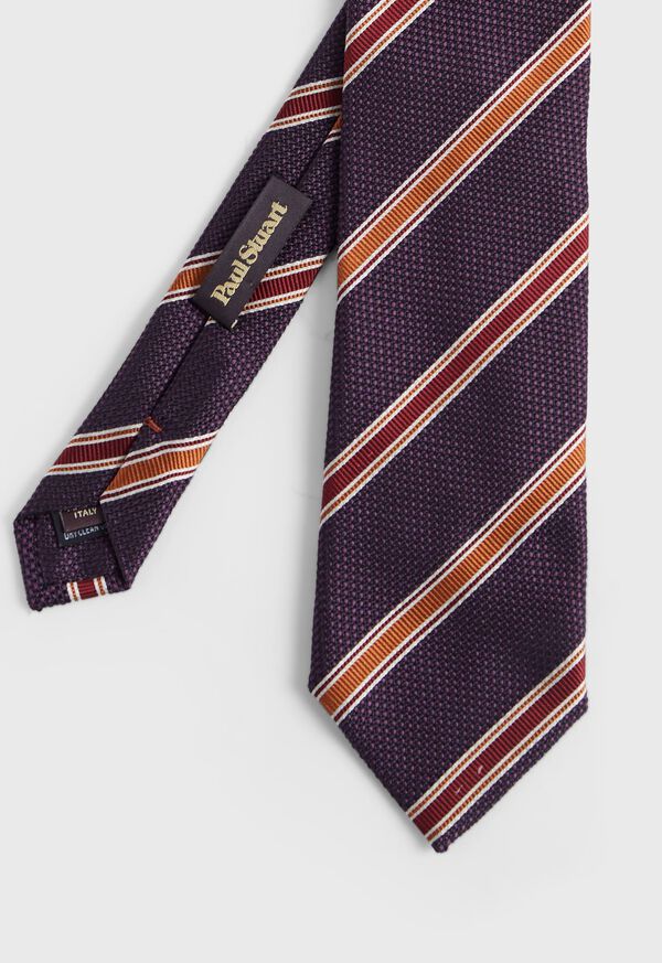 Paul Stuart Woven Silk Textured Stripe Purple | AU_PAUL69161